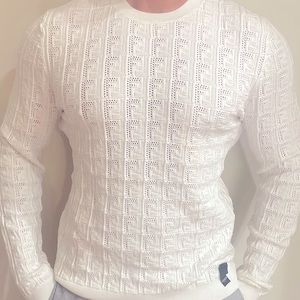 AUTHENTIC Fendi,,,Awesome condition FF-Embossed crew neck Made in Italy